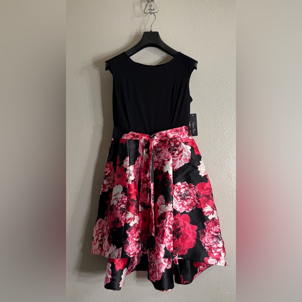 Floral Black and Pink Cocktail Dress